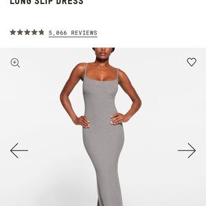 SKIMS Grey Long Slip Dress